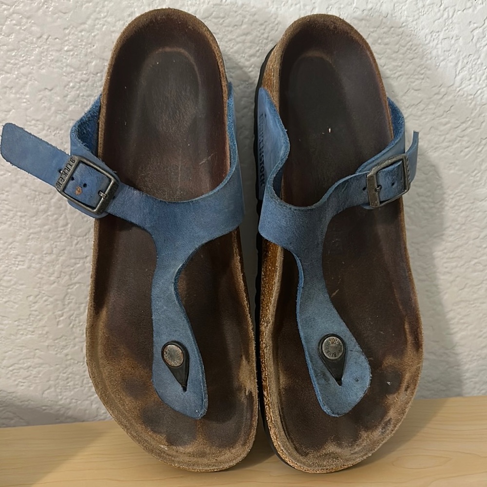 Birkenstocks blue sandals women size 8
